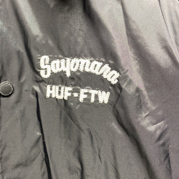 HUF SAYONARA EMBROIDERED COACHES JACKET IN BLACK - Picture 3 of 12